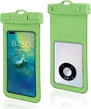 [3 Pack] IP68 Waterproof Phone Pouch for Samsung S23/S24 Ultra/iPhone 12/13/14/15 Pro Max - Beach Bag with Sandproof&Shower Protection -Ocean Water Proof Protector Pouch Cell Phones case (Green)