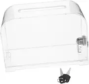 GRADENEVE 2pcs Clear Donation Box with Lock and Keys Secure Suggestion and Ballot Box for Fundraising Office and Events Voting Storage Container for Cash Votes and Letters