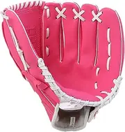 [Generic] Premium PU Leather Baseball G 10.5", 11.5", 12.5" Sizes (Optional) Durable Training & Game Design for Youth & Adults Rose red 10.5 inch