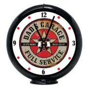 Dads Garage Full Serv, Black Non-Lighted Gas Pump Globe Advertising Quartz Clock