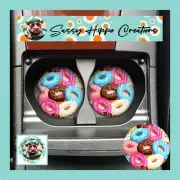 Car Coasters Frosted Donuts Galore Pastry Snacks Set 2 Neoprene Sublimated