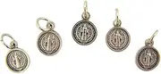 [Lumen Mundi] Lot of 5 Saint St Benedict Medal 1/2 Inch Silver Tone Evil Protection Charm