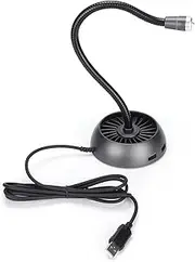 USB Microphone Clear Sound Quality Professional Recording Mic with Blue Light Bendable Metal Gooseneck for Gaming Chat Conferentie Black ABS+Metal 1.5m Cable