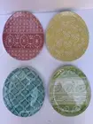 NIB Pottery Barn EASTER EGG Geometric Pattern Plate- Set of 4
