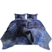 Fantasy Art the Magical Dark Angel Horse Coverlet