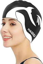 Adult Bathing Cap - Silicone Stretch Hat Waterproof Design | Optimal Protection of Long Hair and Ears, Ideal for Shower, Spa, Men and Women on a Daily Basis