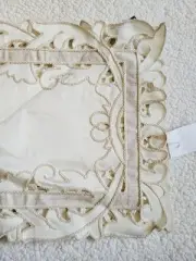 Ivory Off White Beige Embroidered Country Style 14x90 Table Runner So Pretty NEW