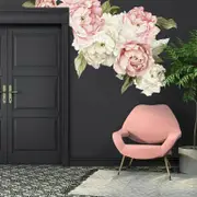 Giant White Pink Peony Flower Wall Sticker
