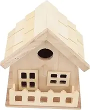LIGHTAOTAO Outdoor Wooden Bird House Durable Nesting Box for Garden Decoration Lightweight Portable Design Spacious Trough Stand for Birds Creative Natural Look