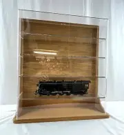 Train Display Case O Scale Oak Railroad Model Locomotive Wood Rack Cabinet