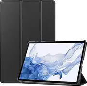 [YKNIUFLY] Case for Samsung Galaxy Tab S9, PU Slim Cover, with Auto Sleep/Wake up Hard Trifold Stand Cover, Case for Samsung Galaxy Tab S9.(Black)