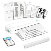 A4 Portable Thermal Printer Inkless Bluetooth A4 Mobile Travel Printer Label Maker with Printing Paper Document