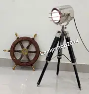 Royal Nautical Table Lamp Black Wooden Tripod Stand Home Decor