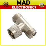 UHF RADIO PL259 SO239 T Connector 2 Females & 1 Male Splitter Plug