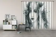 3D Sketch Horn Petal Beauty NAO061 Photo Curtain Printing Fabric Window Fay