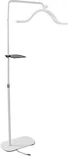 45W LED Lash Lamp with Phone Holder, Half Moon Eyelash LED Floor Light, 29 Inch Estheticians Light Tattoo Light Pmu Lamp Lighting for Beauty Skincare (White)