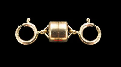 5.5mm 14k MAGNETIC CLASP Converter Yellow Gold Chain Extender 6mm Spring Rings