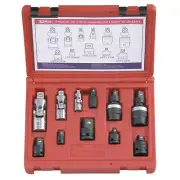 Genius Tools 11 Piece 1/4", 3/8" & 1/2" Dr. Impact Universal & Adapter Set - ...