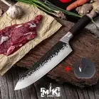 New High Carbon Steel Chef Knife Clad Forged Steel Cleaver Vegetable Knife Tool