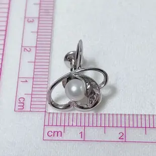 Mikimoto 耳環 珍珠 葉子 心型 日本直送 二手