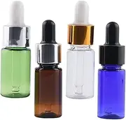 Happyyami 4Pcs Essential Oil Plastic Dropper Bottles Transparent Travel Friendly Compact Containers for Aromatherapy Perfumes and Liquid Samples