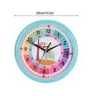 Wall Clock Plastic Cartoon Colorful Quartz Time Learning Clock