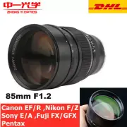 Zhongyi 85mm F1.2 Full Frame Large Aperture MF Lens For EF/RF/E/GFX/F/Z/L mount