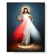 60cmx90cm Jesus Divine Mercy I Trust In You Black Frame Canvas Wall Art