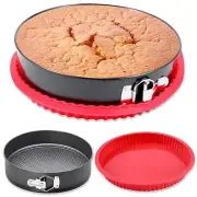 Springform Pan Round Cake Baking Pans with Removable Bottom 9 Inch 2PCS Round