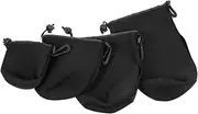 Mikinona 4Pcs Camera Lens Pouches Durable Neoprene Storage Bags for DSLR and Mirrorless Lenses Protect Against Moisture Dust and Impact Portable Lens Cases