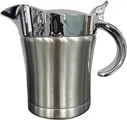 Stainless Steel Sauce Birbasti - Sauce Boat Hinged Lid | Server On Thermal Sauce | Double Wall Insulated Jug | Sauce Container That Draws Heat | Vessel Da Serv