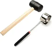 FengWu Coconut Opener for Young Coconut, Food Grade Coconut Opener Tool Stainless Steel Coconut Opener Tool Coco Jack Opener Kit with Rubber Mallet