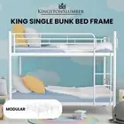 KINGSTON SLUMBER 2in1 King Single Metal Bunk Bed Frame Kids Beds Childrens White