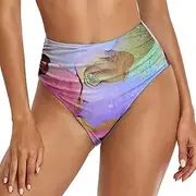 [Generic] Men Swim Shorts Women High Waisted Bikini Bottom Retro Ruched Swim Short Shirred Tankinis Brief Swimming Trunks Womens Swim Dress with Shorts