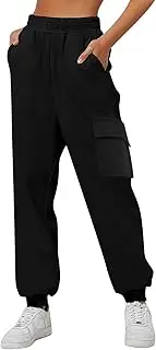 [VREWARE] Womens Sweatpants,2024 Fall High Waisted Jogging Pants with Pockets Loose Casual Pants Cargo Sweatpants