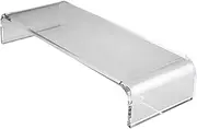 Gogogmee Acrylic in Keyboard Bridge Cover Monitor Riser Desk Computer Stand White Anti-Fatigue
