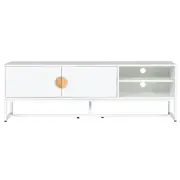 HomeStar Havana Modern Coastal TV Stand Entertainment Unit Storage Cabinet - White