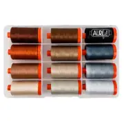 Aurifil Thread Kit Perfect Box of Neutral 12 LARGE SPOOLS COTTON 50WT 1422 yards