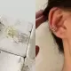 【Oni 歐妮】編織網 不對稱耳骨夾式耳環無耳洞耳扣耳夾耳窩夾(1個入)