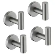 4-Pieces J-Hook Robe/Towel Hook in Stainless Steel Brushed Nickel