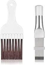 tao Pipe 2 Pieces Air Conditioning Condenser Fin Comb, Fin Cleaning Brush, Air Conditioning, Fin Comb Spool Cleaning Whisk Brush, Metal Fin Evaporator Cooler Repair Tool