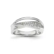 14K White Gold Real Diamond Polished Ring