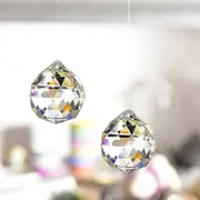 2-Pack 40mm Clear Glass Crystal Ball Prism Pendant Suncatcher
