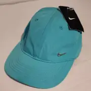 NIKE kids 4 / 6x Unstructured Metal Swoosh baseball hat Hyper Jade Teal Cap new
