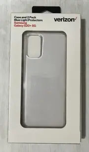 Verizon Clear Case & 2 Pack Blue Light Screen Protector for Samsung Galaxy S20+