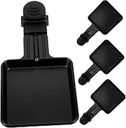 HEALEEP 4Pcs Portable Cheese Baking Tray Non Stick Mini Grill Cheese Pans with Handles for Melting Butter and More Kitchen Accessory for Cheese Lovers