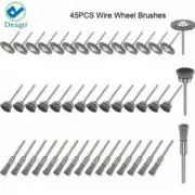 45PCS Wire Wheel Brushes Stainless Steel Die Drinder For Dremel Rotary Tool Set