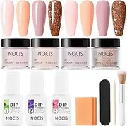 Dip Powder Nail Kit, 4 Colors Nail Dip Powder Liquid Set for Home DIY Salon Art, Glossy or Frosted Finish with Base Top Coat Activator for French Nails Art Manicure DIY Salon Women Valentine's Gift