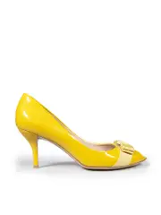 Yellow Patent Bow Detail Heels