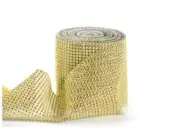 1 Roll 10 yd Gold Sparkle Diamond Mesh Wrap Roll Rhinestone Crystal Ribbon